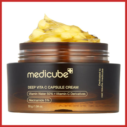 Medicube Deep Vita C Capsule Cream jar with cream on top