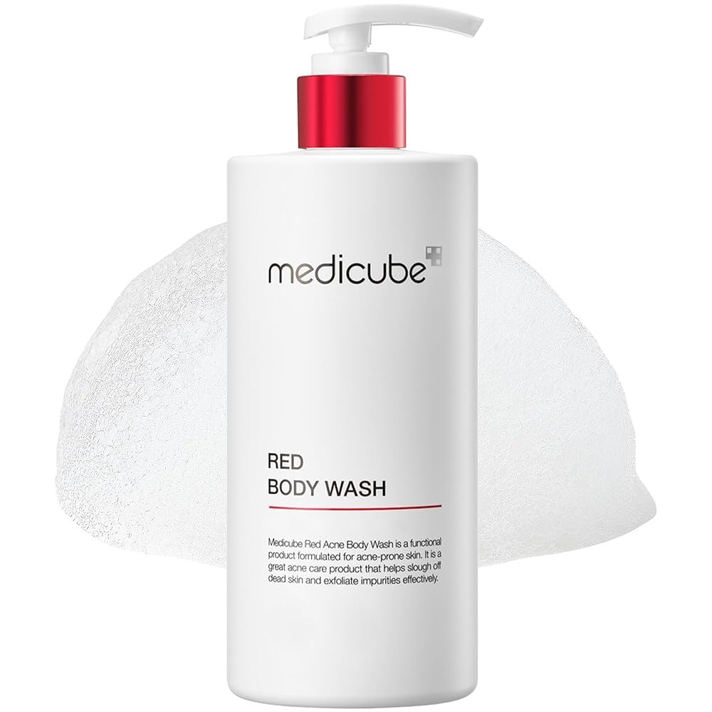 Medicube Red Body Wash bottle with pump on a white background