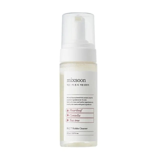 Skincare bottle labeled 'mixsoon' on a white background