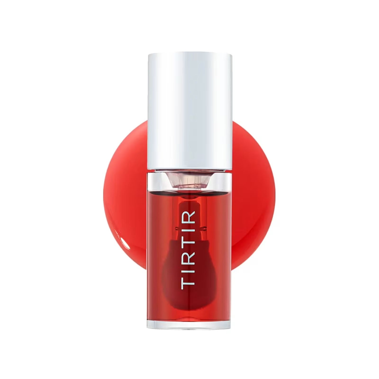 Red lipstick with 'TIRTIR' branding on a white background
