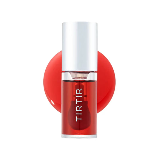 Red lipstick with 'TIRTIR' branding on a white background