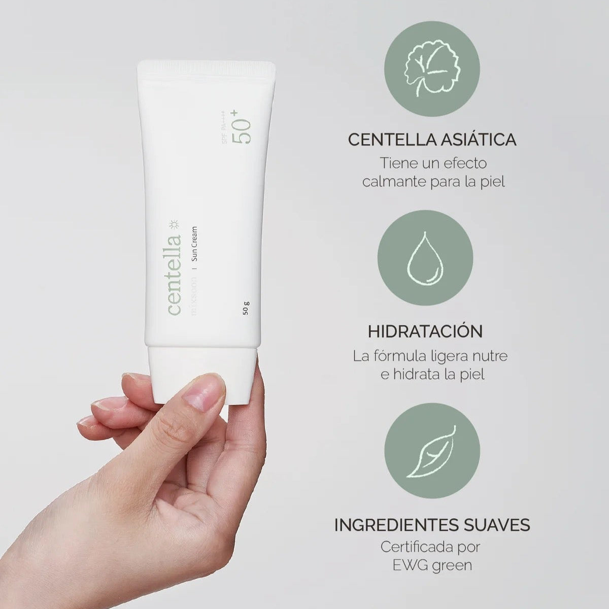 Mixsoon Centella Sun Cream SPF 50+ PA++++  50G