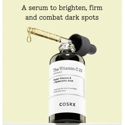 Cosrx serum bottle with dropper on a light yellow background