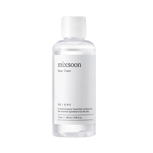 Bottle of mixsoon toner on a white background